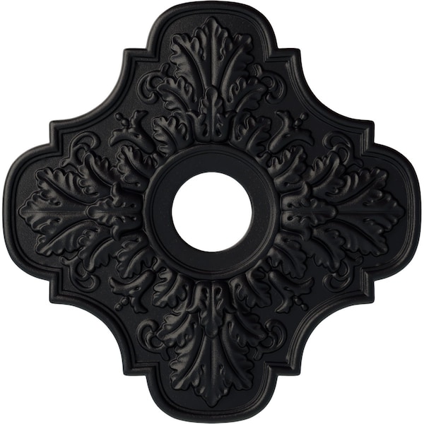 Ekena Millwork Peralta Ceiling Medallion (Fits Canopies up to 4 5/8"), 17 3/4"OD x 3 1/8"ID x 1"P, Steel Gray CM17PESGS - main